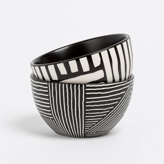 over&back 2pk 11.4 fl oz Mini Bowls Black Print