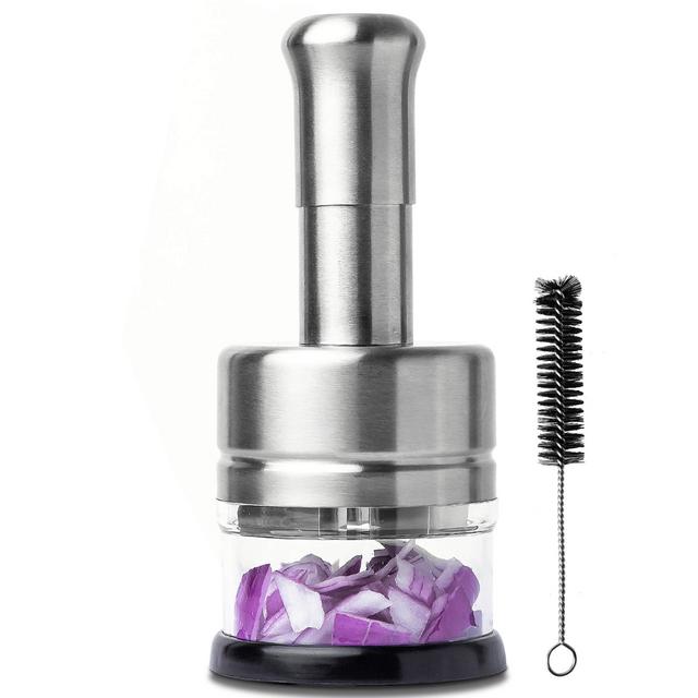 LISA ENJOYMENT Manual Onion Chopper Stainless Steel Food Chopper and Dicers for Vegetable Mini Hand Chopper for Onion and Garlic