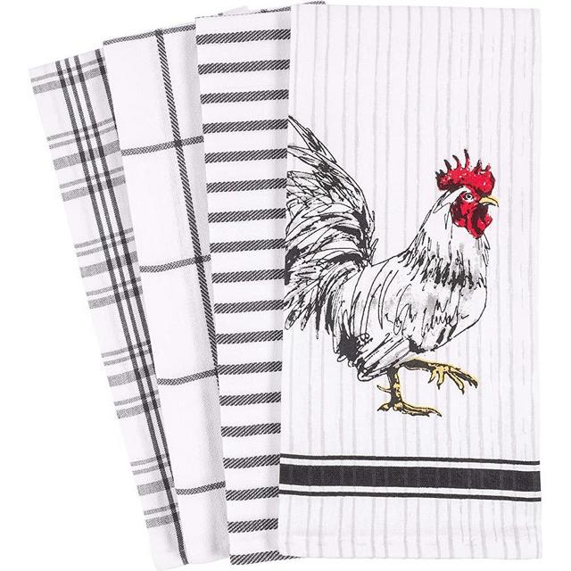 KAF Home Pantry Rooster Kitchen Dish Towel 18 x 28-inch Set of 4