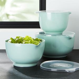 Rosti Retro Green Melamine Mixing Bowls with Lids Set