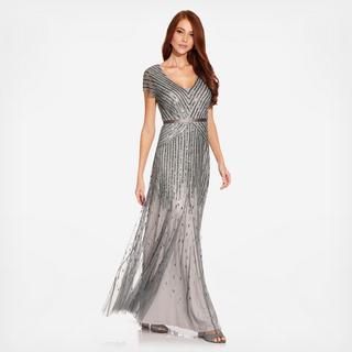 Beaded V-Neck Gown