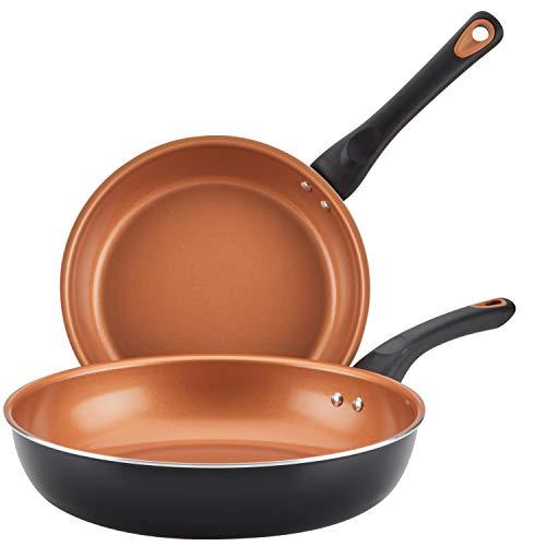 Farberware 10653 Glide Nonstick Frying Pan Set / Fry Pan Set / Skillet Set - 9.25 Inch and 11.25 Inch , Black