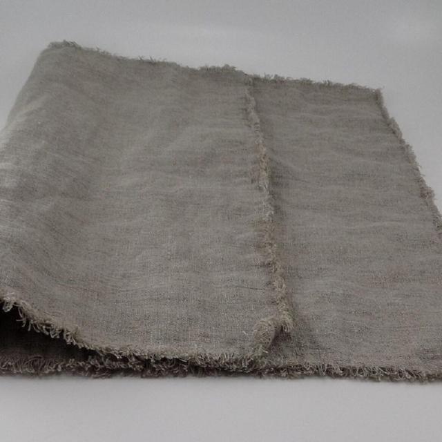 Natural dye free Linen Placemat, Fringed...