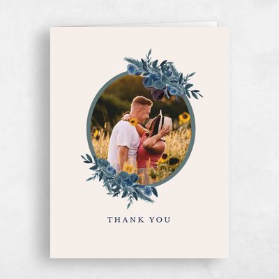 Dark Teal, Blue Wedding Thank You - Chai Photo