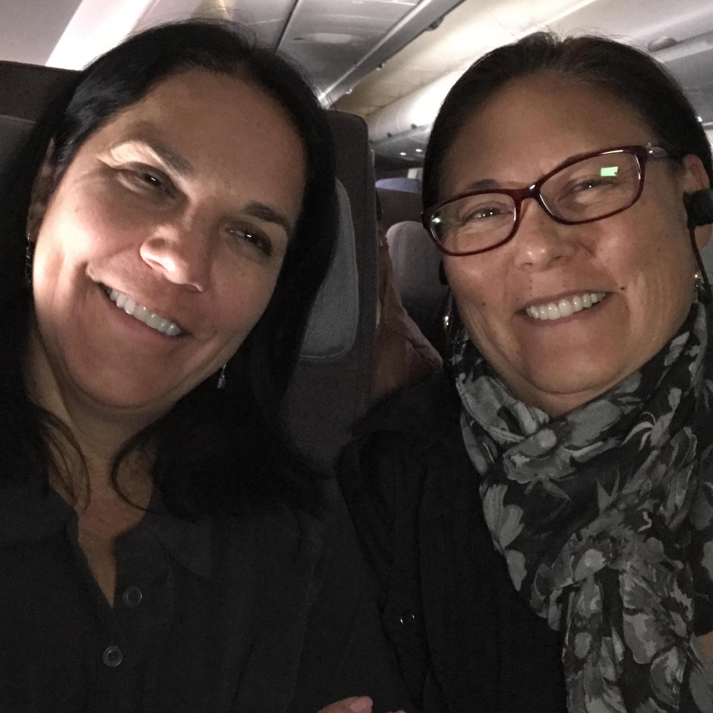 Two tired fliers on the way to Barcelona