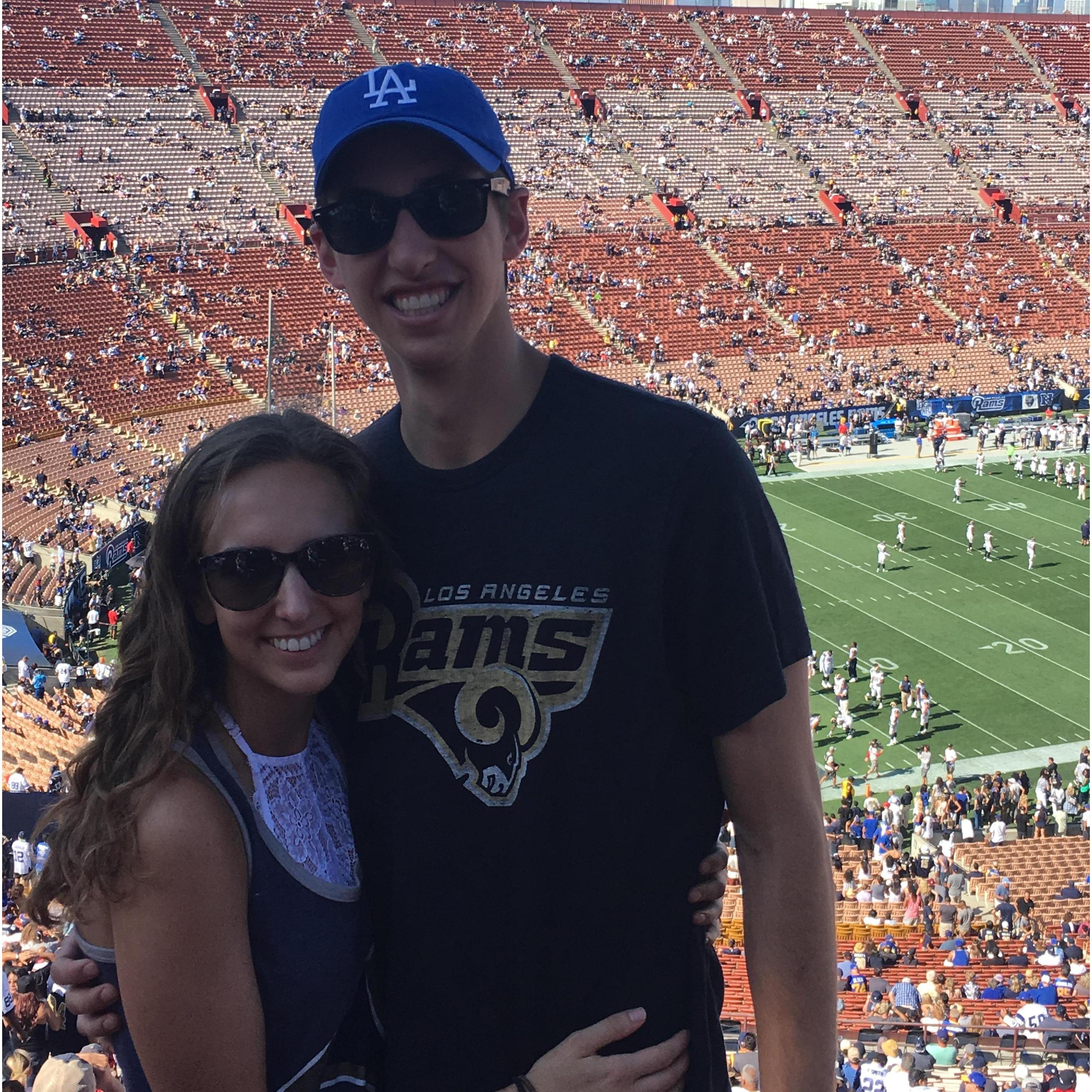 The first NFL game we had been to together! My dad still claims he looks like Jared Goff. I think Jared Goff wishes he looked like Brody!