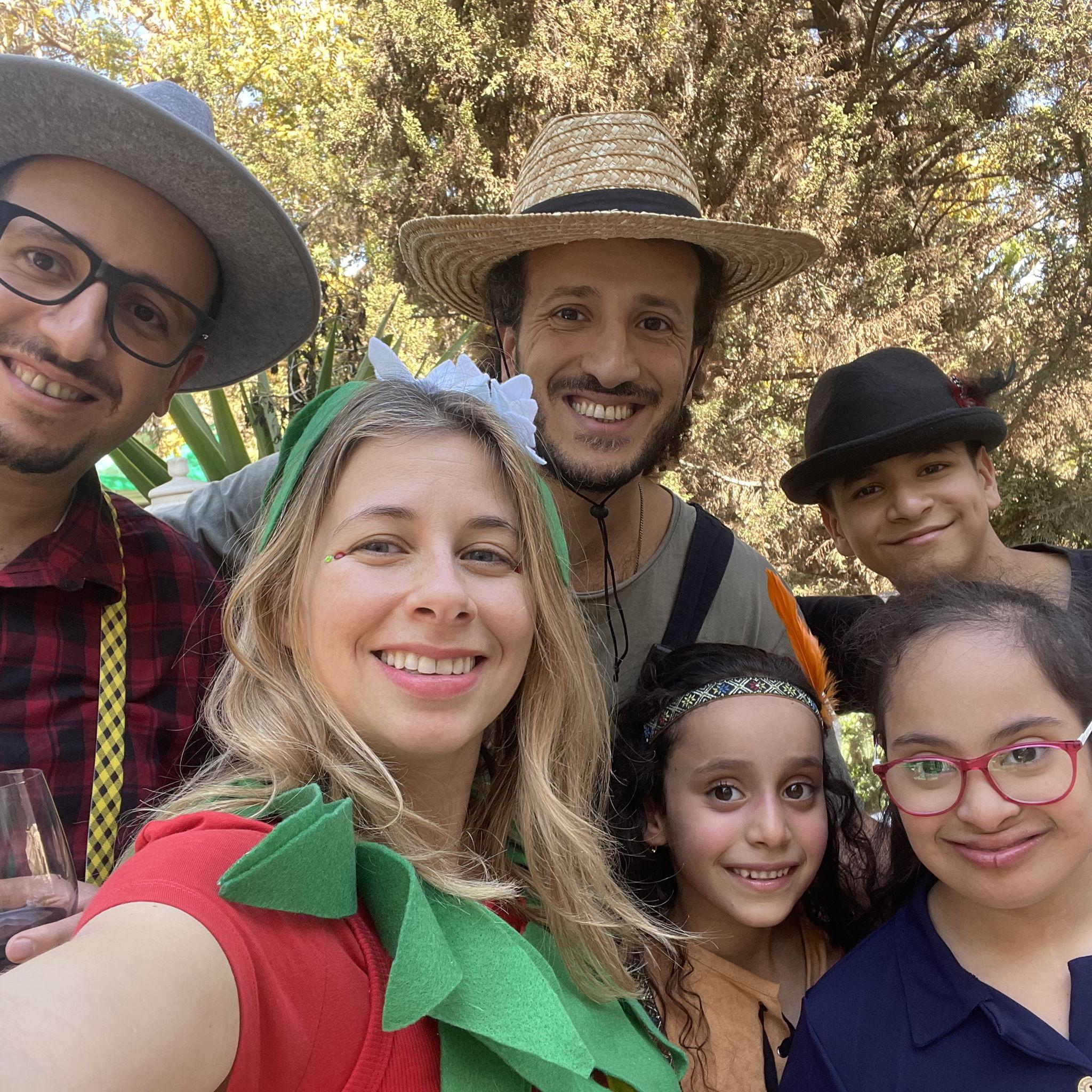 Purim with Aviel's family. Here are some of his 17 nieces and nephews