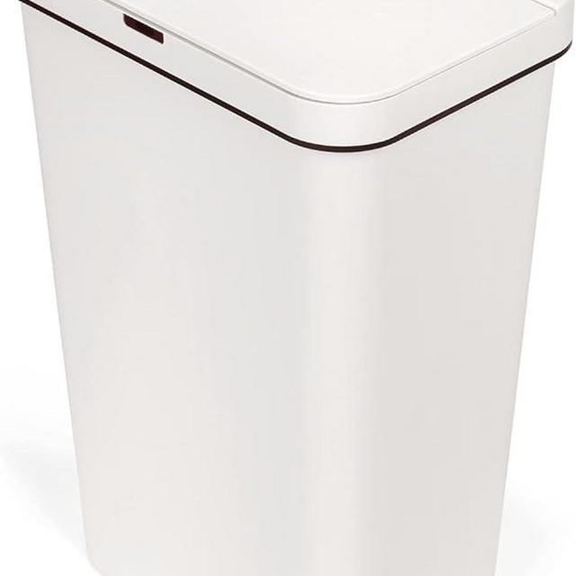 Simpli-Magic 13 Gallon Touchless Sensor Trash Can, Rectangle Garbage Bin, Perfect for Home, Kitchen, Office, White