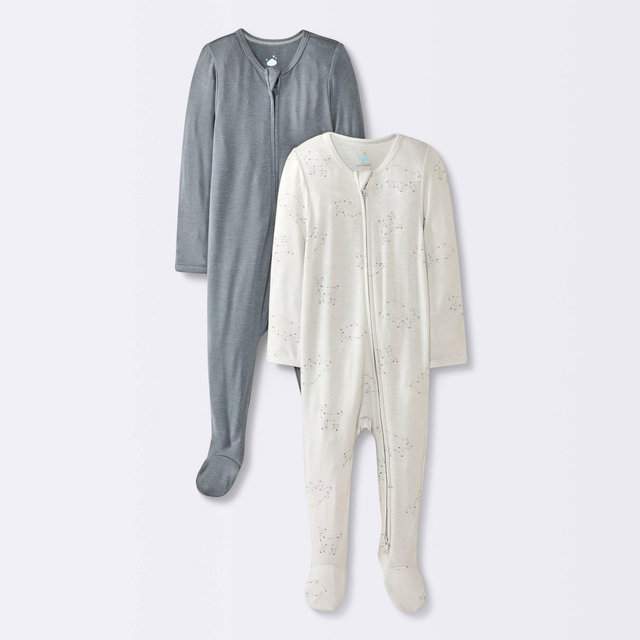Baby Boys' 2pk Celestial Soft Blend Sleep N' Play - Cloud Island™ Gray 0-3M