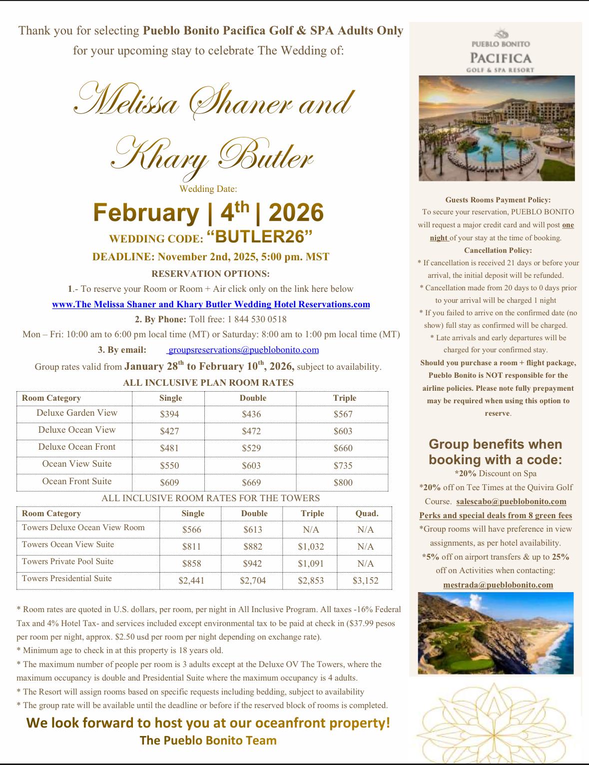 The Wedding Website of Melissa Shaner and Khary Butler