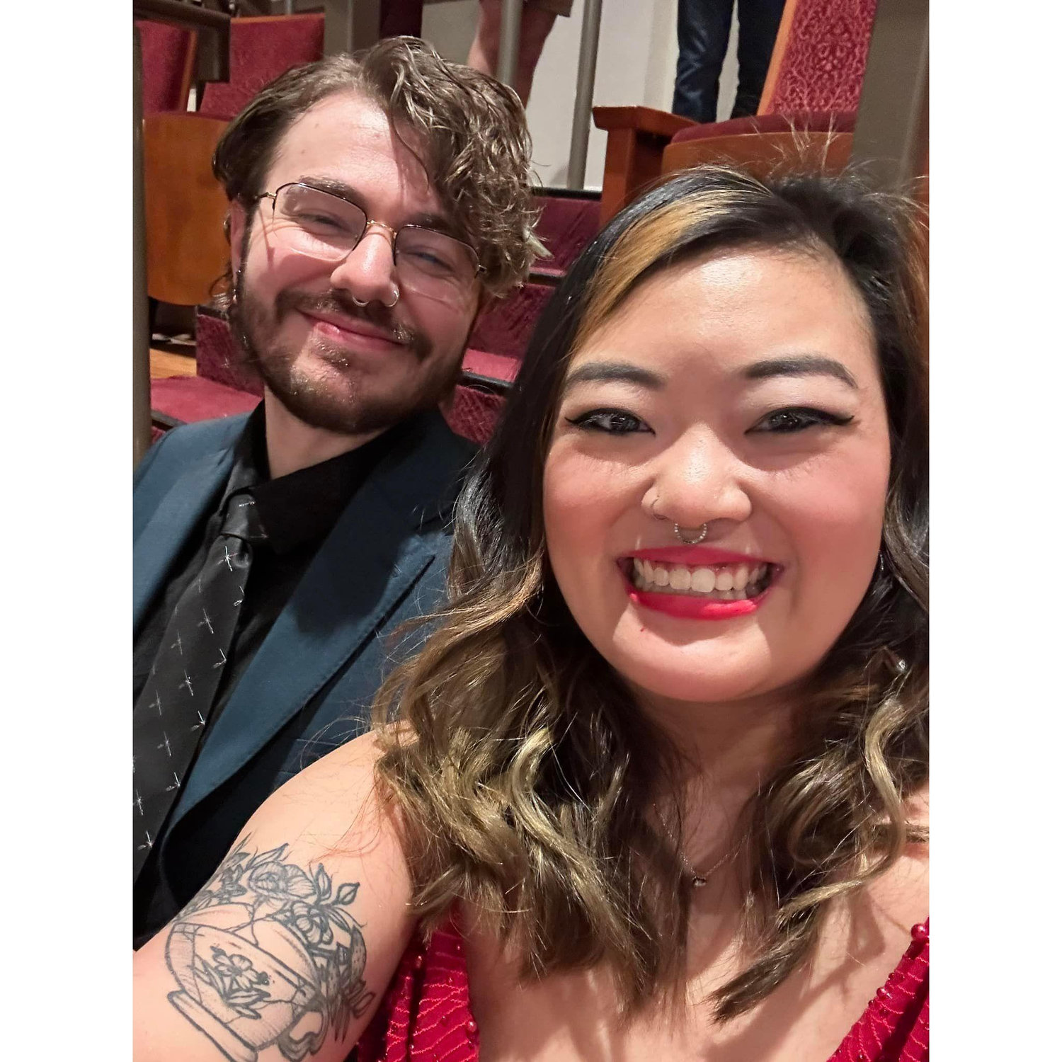 Peep Spencer's tie! For his birthday I got him tickets to watch Star Wars with a live Orchestra at Music Hall!ra