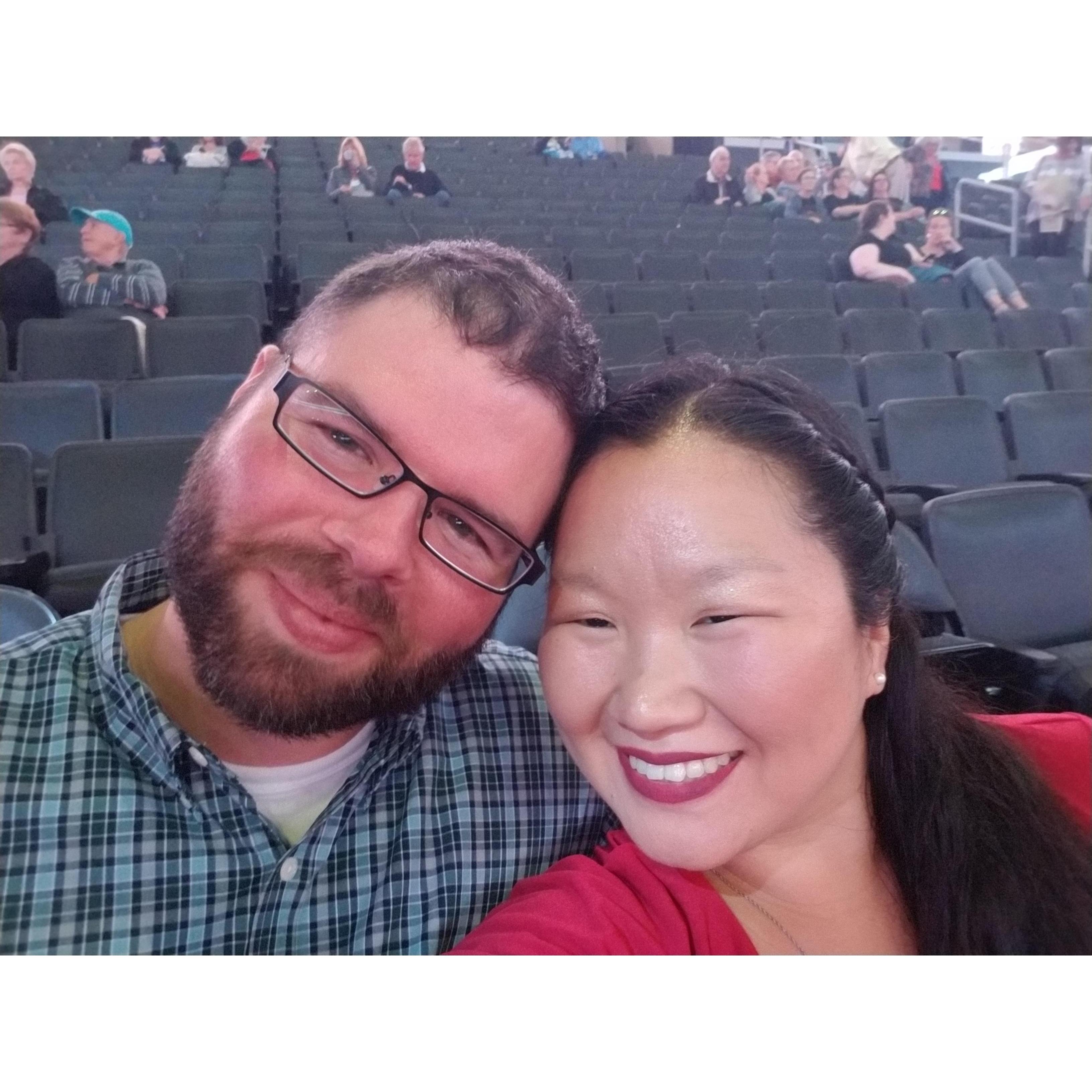 Celebrating our anniversary by seeing Hugh Jackman at the Garden.
