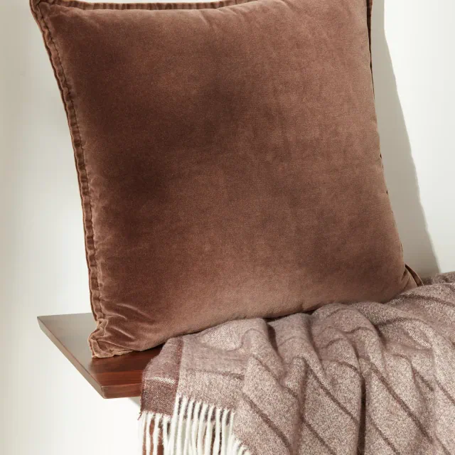 Nordstrom Velveteen Accent Pillow in Brown