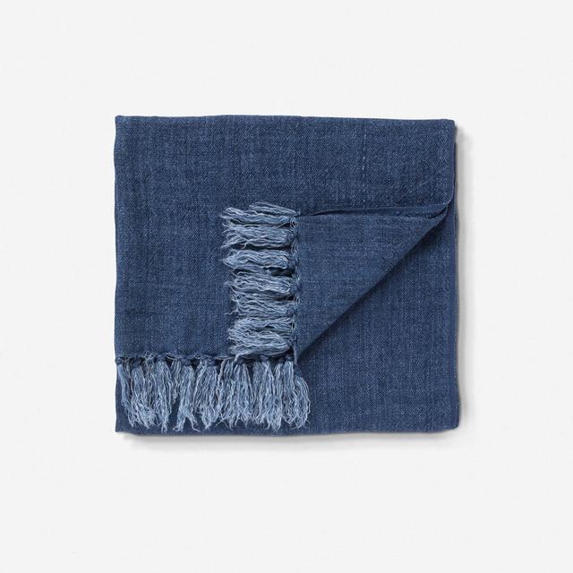 Malea Linen Throw, Mood Indigo