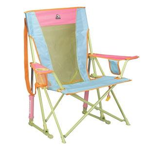 GCI Outdoor Comfort Pro Rocker Camping Chair | Portable Folding Rocking Chair with Durable Armrests & Drink Holder — Sweet Tea