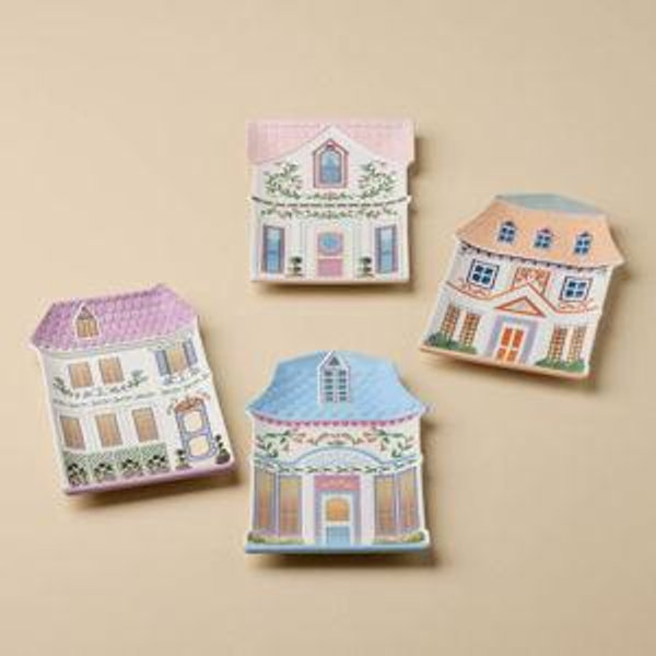 Lenox Village House Accent Plates - Set of 4