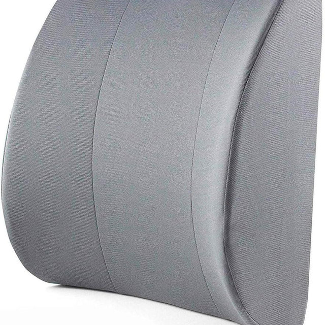 DMI Lumbar Support Pillow for Chair to Assist with Back Support with Removable Washable Cover and Firm Insert to Ease Lower Back Pain while Improving Posture, 14 x 13 x 5, Contoured Foam, Elite, Gray