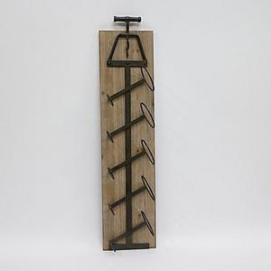 5-Bottle Wall Wine Rack in Brown