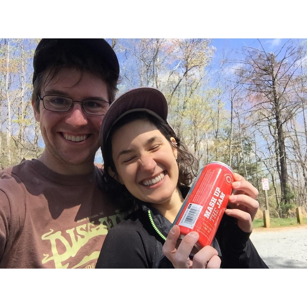 Post climbing brew! This can came all the way from NY!