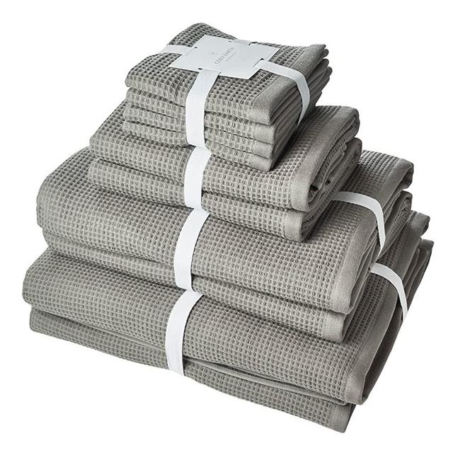 Cozy Earth Charcoal Waffle Bath Towel Bundle