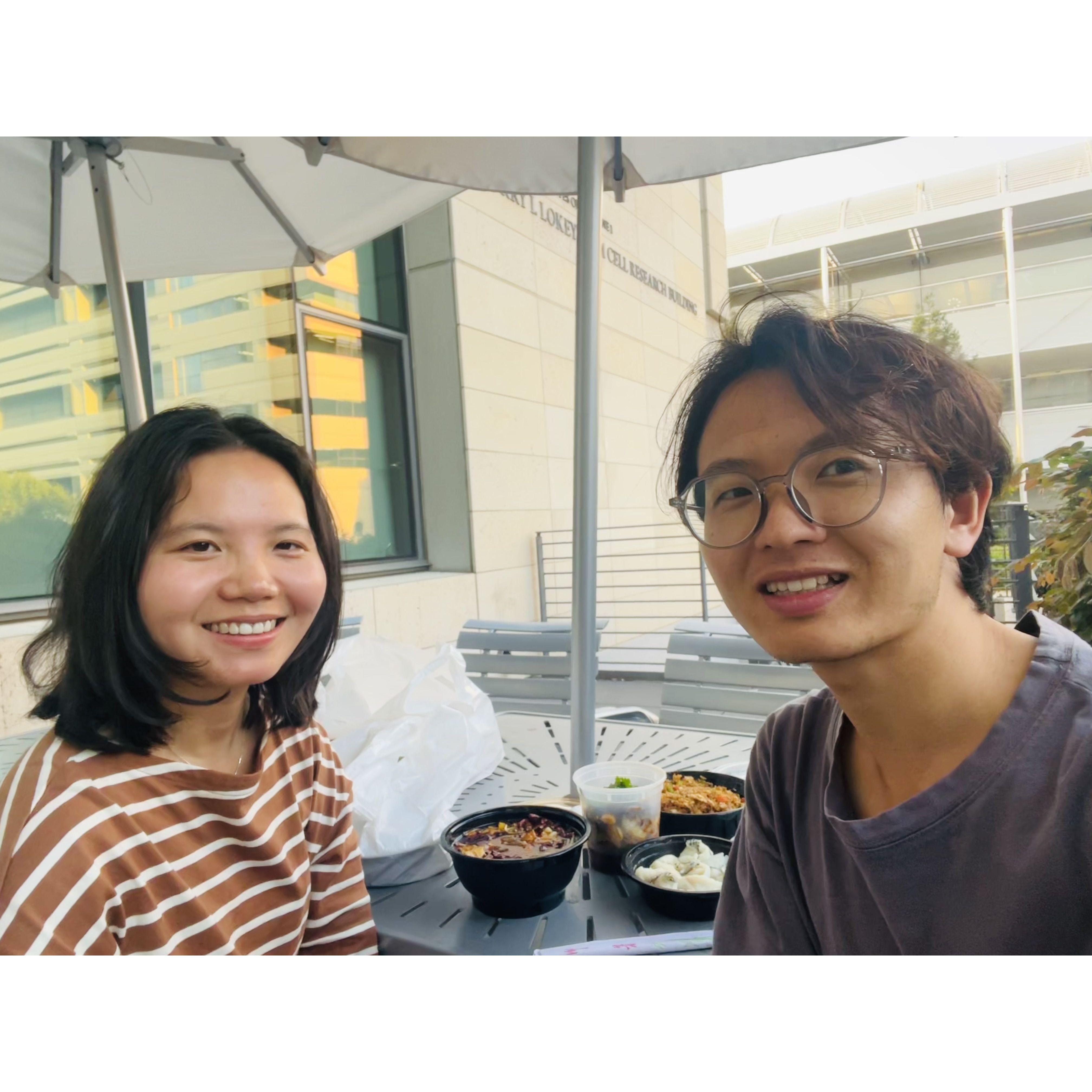 Tutu ordered the food and we celebrated the first Chinese lovers' day.
