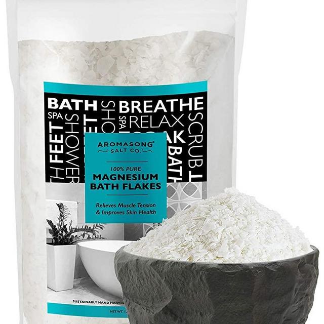 100% Pure RAW Magnesium Bath Flakes 12 LB Large Bulk Resealable Pack - Muscle Relaxing Organic Salts Mg Chloride, Mineral Soak for Restless Leg Syndrome, Cramps, Stress Relief, Headaches, Joint Pain,