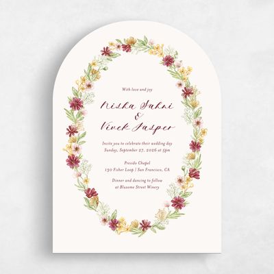 Beige Arch Wedding Invitation - Monaco Classic