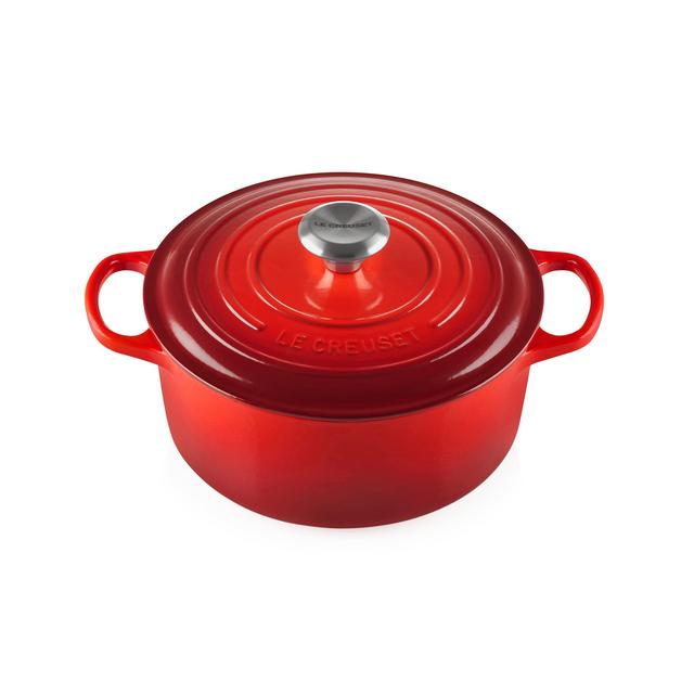 Le Creuset Enameled Cast Iron Signature Round Dutch Oven, 7.25 qt., Cerise