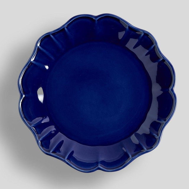 Monique Lhuillier Juliana Scalloped Salad Plates , Set of 4 - Lapis Blue