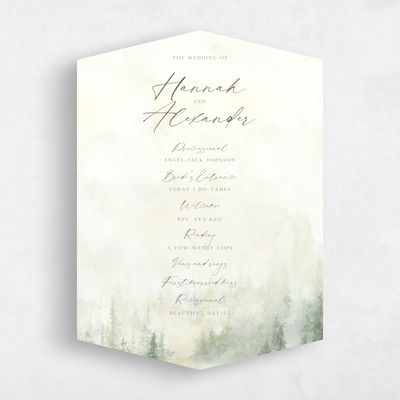 Green Diamond Wedding Program - Forest