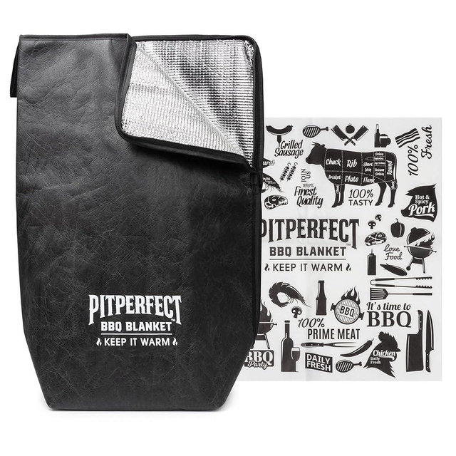 BBQ Blanket for Resting Meat - 21" Multi-Layer Insulated Barbeque Rest Bag with 25 Sheets of Food-Grade Butcher Paper - Leakproof Stitchless Barbecue Wrap for Brisket, Pulled Pork, Turkey, Chicken