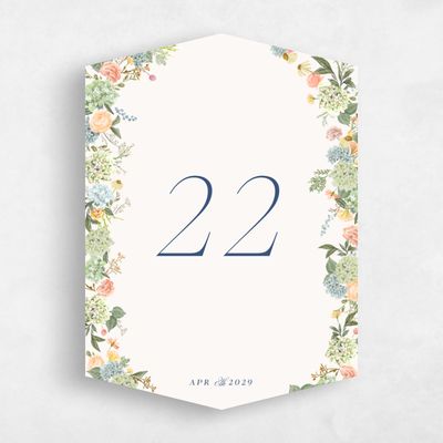 Beige Diamond Wedding Table Number - Rosamund