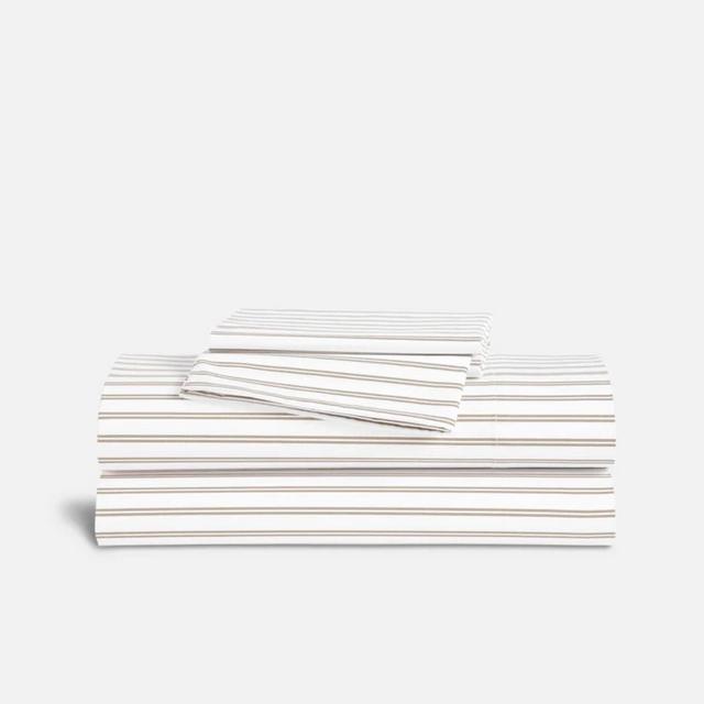 Classic Percale King Core Sheet Set - Striped Pebble