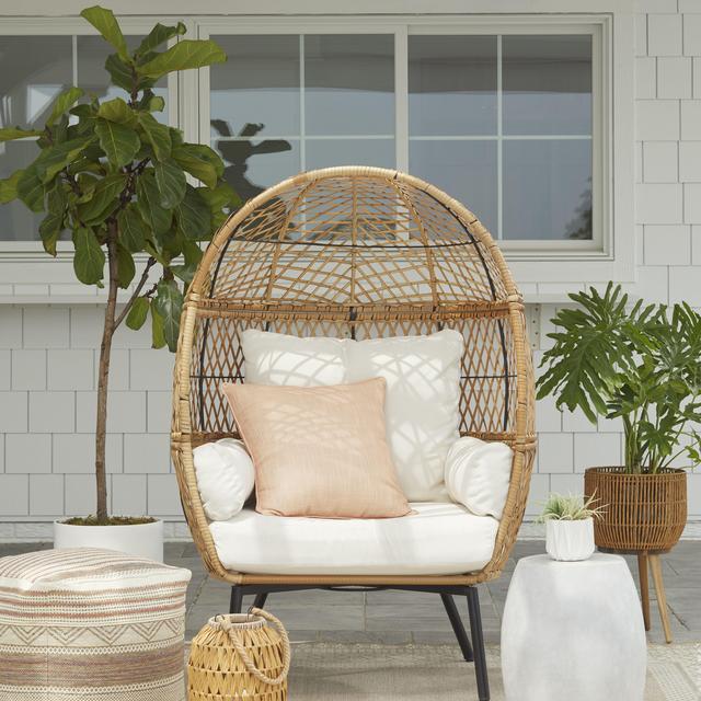 Better Homes & Gardens Ventura Boho Stationary Wicker Egg Chair
