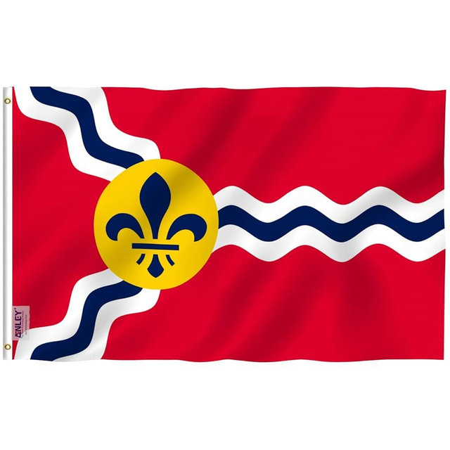 Anley Fly Breeze 3x5 Foot City of St Saint Louis Flag - Vivid Color and Fade Proof - Canvas Header and Double Stitched - Saint Louis Missouri Flags Polyester with Brass Grommets 3 X 5 Ft