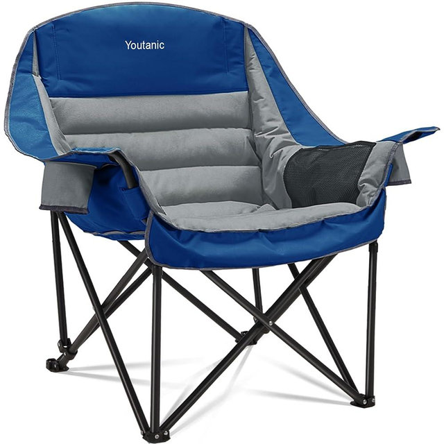 Youtanic Oversized Camping Chair, Portable Folding Camping Chairs with Side Pocket, Cup Holder and Carry Bag, Heavy Duty Outdoor Camping Chairs for Adults, Fishing, Sports, Trip, up to 400lbs, Style 6