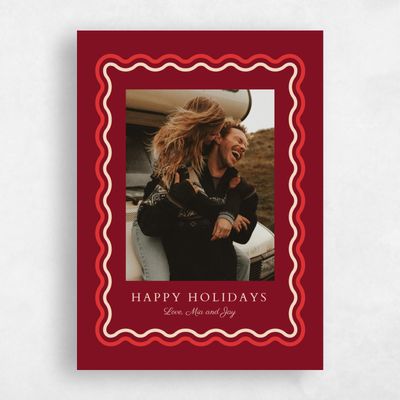 Light Burgundy, Red Holiday Card - Marshall