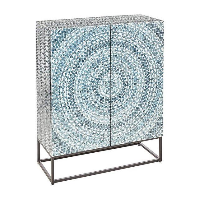 Odette Blue Capiz Cabinet