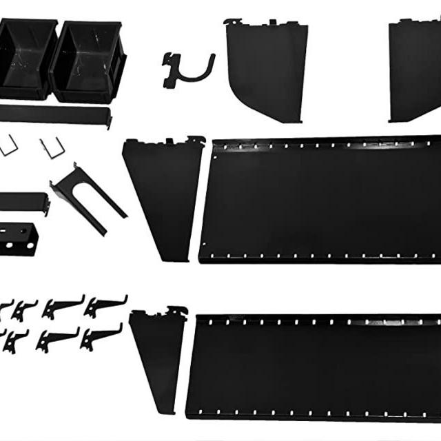 Wall Control KT-400-WRK B Slotted Tool Board Workstation Accessory Kit for Wall Control Pegboard Only, Black