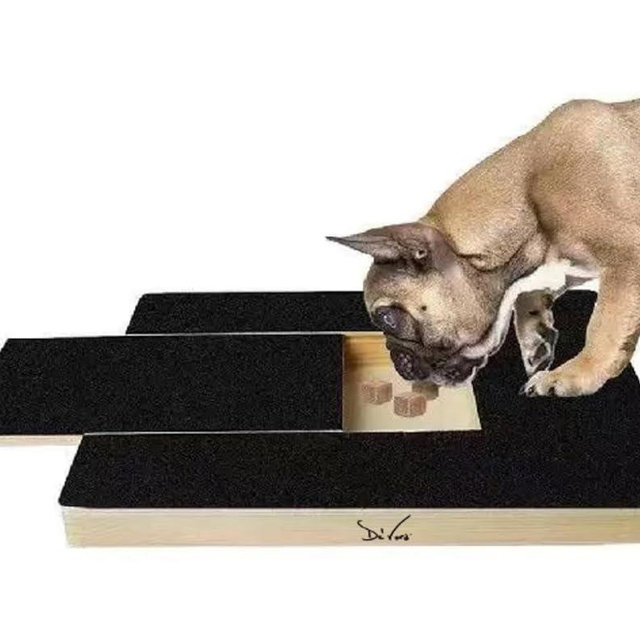 Dog Nail Scratch Board - with Treat Draw- Dog Scratch Pad for Nails – Durable Wooden Nail Filing Board with Treat Drawer