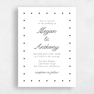 White Standard Wedding Invitation - Lirael Portrait