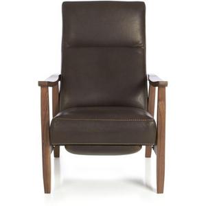 Greer Leather Wood Arm Recliner