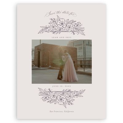 Dusty Purple Wedding Digital Save the Date - Yolande Photo
