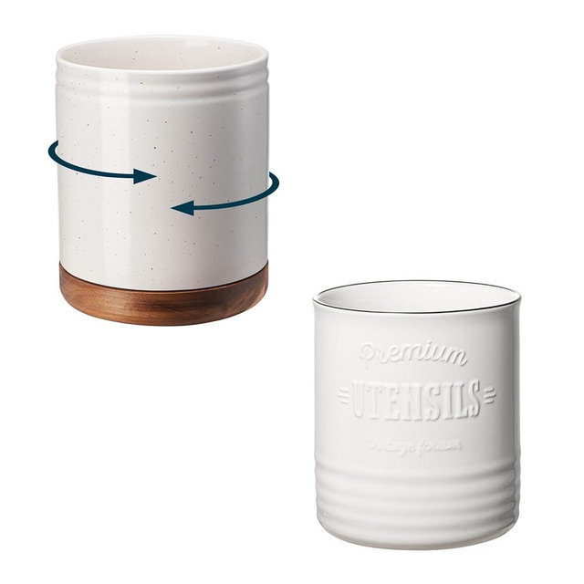DOWAN 7.6" 360° Rotating Utensil Holder and 7.2″ Extra Large Kitchen Utensil Holder