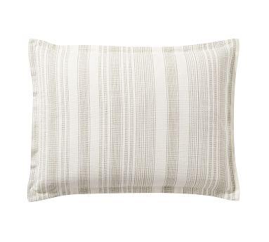 Hawthorn Striped Cotton Sham - Taupe