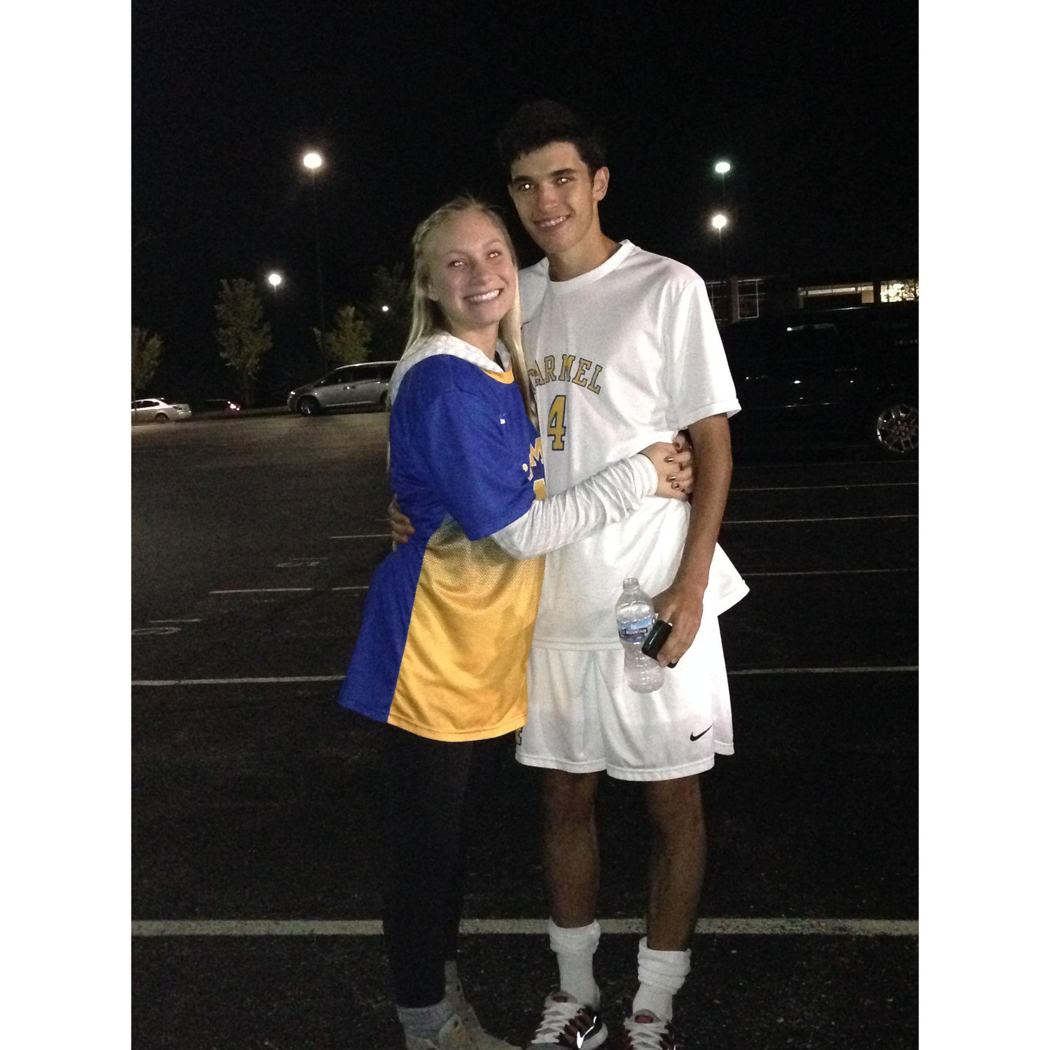 Highschool circa 2014 - cheering Juan on at soccer!