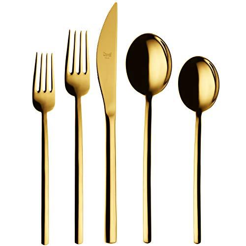 Mepra Due Flatware 108822005 Oro 5 Piece Place Setting, Gold