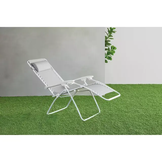 Simply Essential™ Basic Outdoor Folding Zero Gravity Chair in Grey/White
