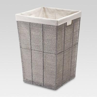 Square Twisted Paper Rope Laundry Hamper Gray - Threshold™
