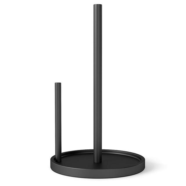 Jesginboo Paper Towel Holder Countertop, Black Kitchen Paper Towels Holder, Paper Roll Holder with Weighted Base